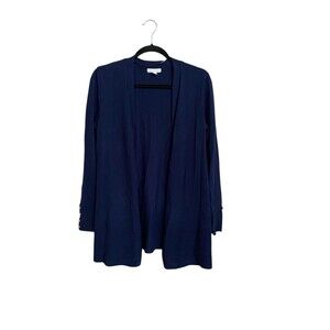 Charter Club Open Front Cardigan Size M Navy Blue